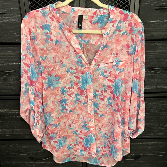 Kut From The Kloth Floral Long Sleeve Blouse Size M - Picture 2 of 7